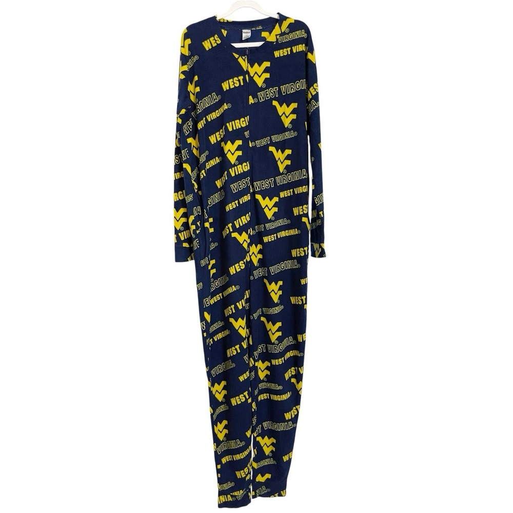 Sideline West Virginia Mountaineers WVU One Piece Union Suit Pajamas Large